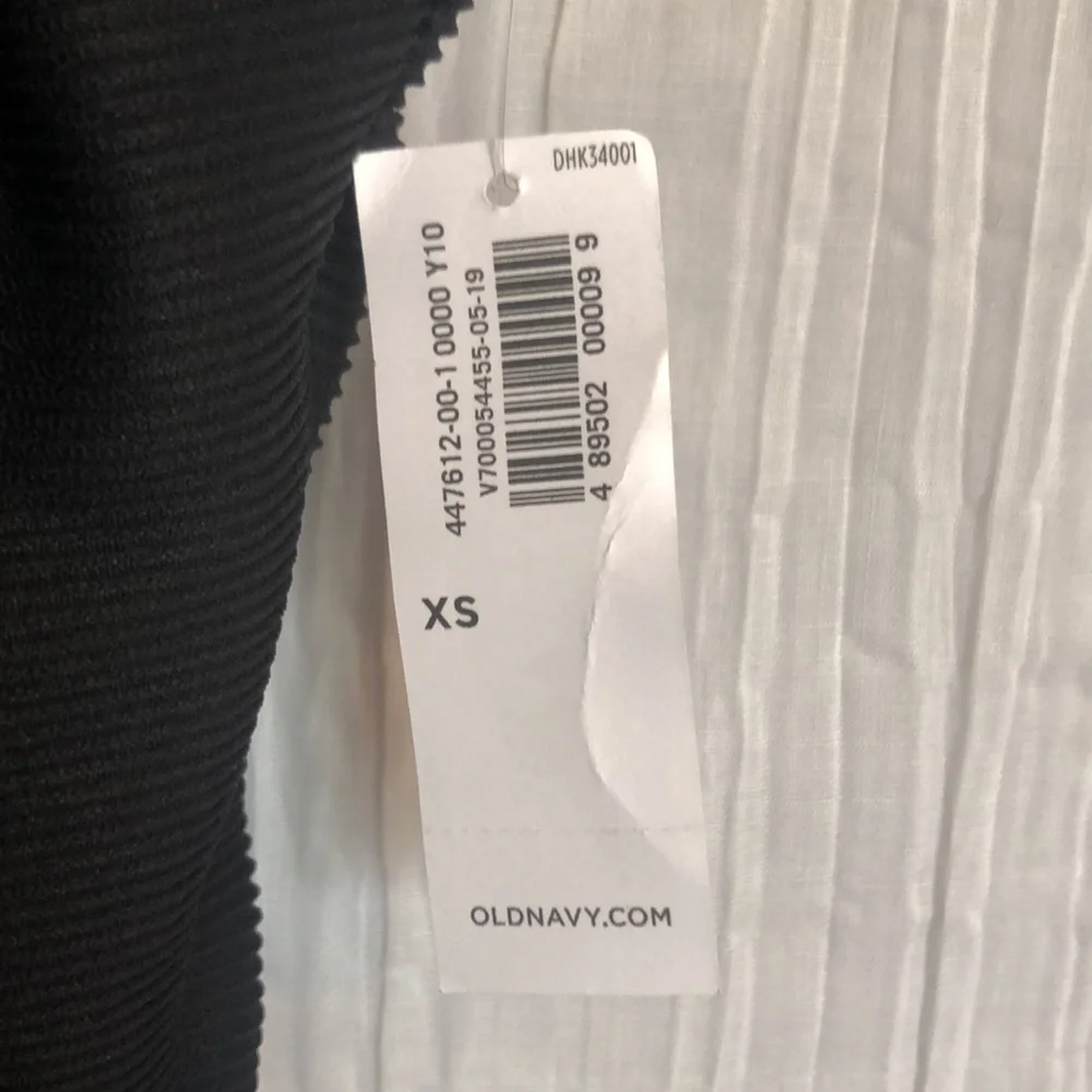 OLD NAVY size XS 1 piece black ribbed one shoulder with tie asymmetrical NWT